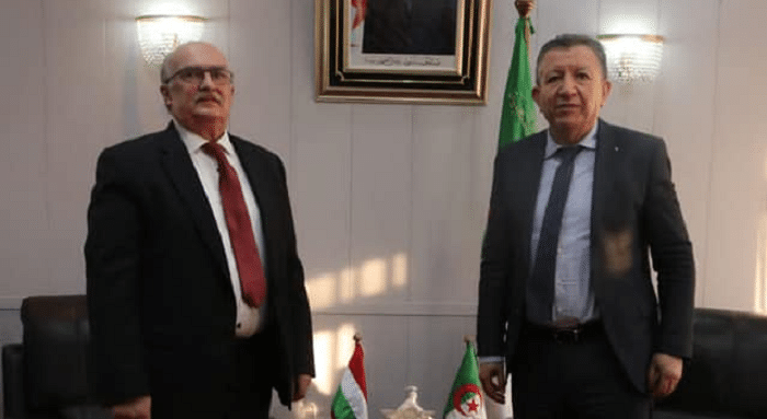 صورة وزير الموارد المائية والأمن المائي يستقبل سفير المجر بالجزائر